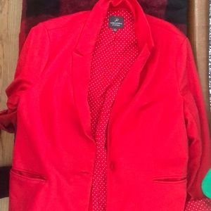 Adrianna Papell Large red w/polka dots blazer
